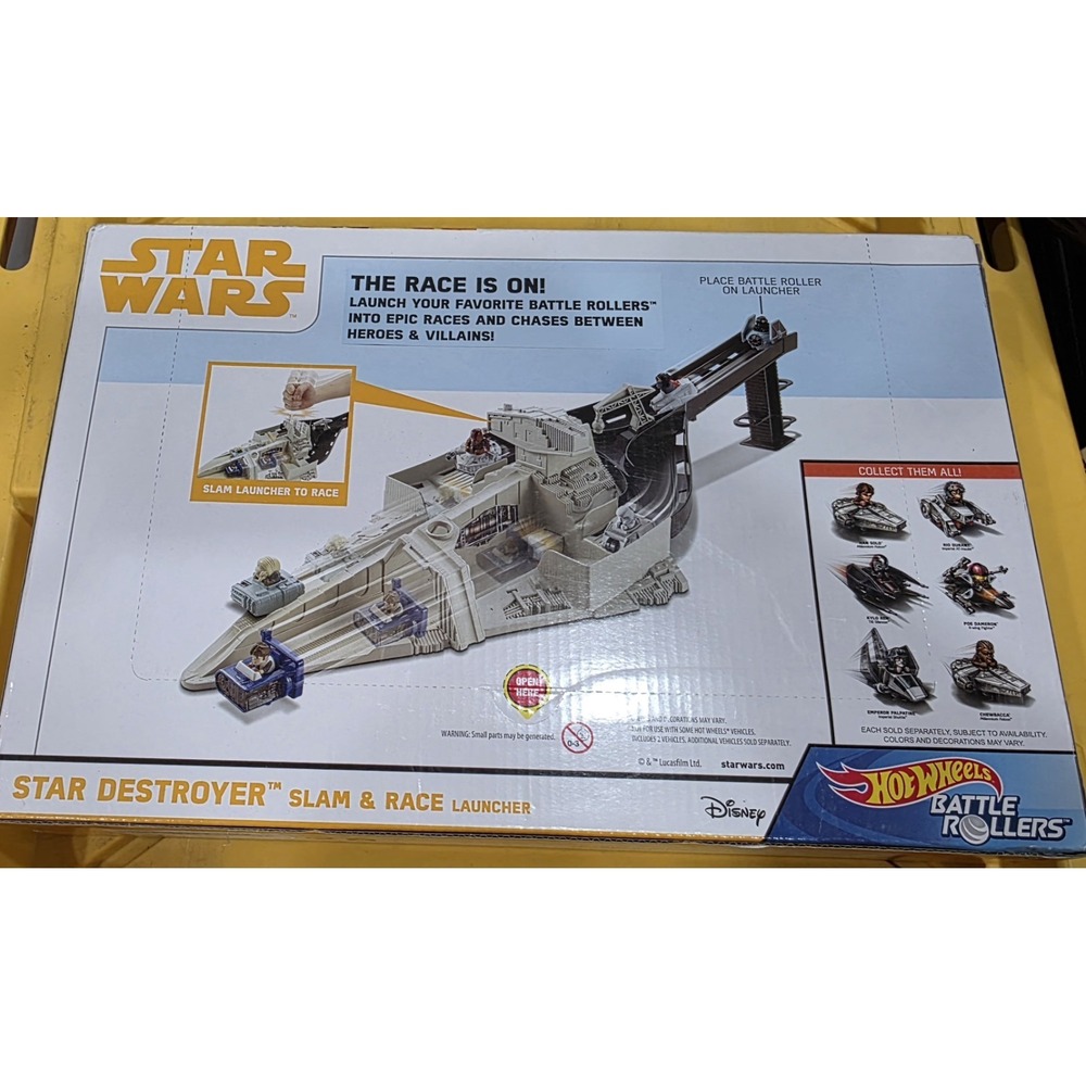 NIB Star Wars Hot Wheels Battle Rollers Star Destroyer Slam & Race Launcher Set - Picture 3 of 6